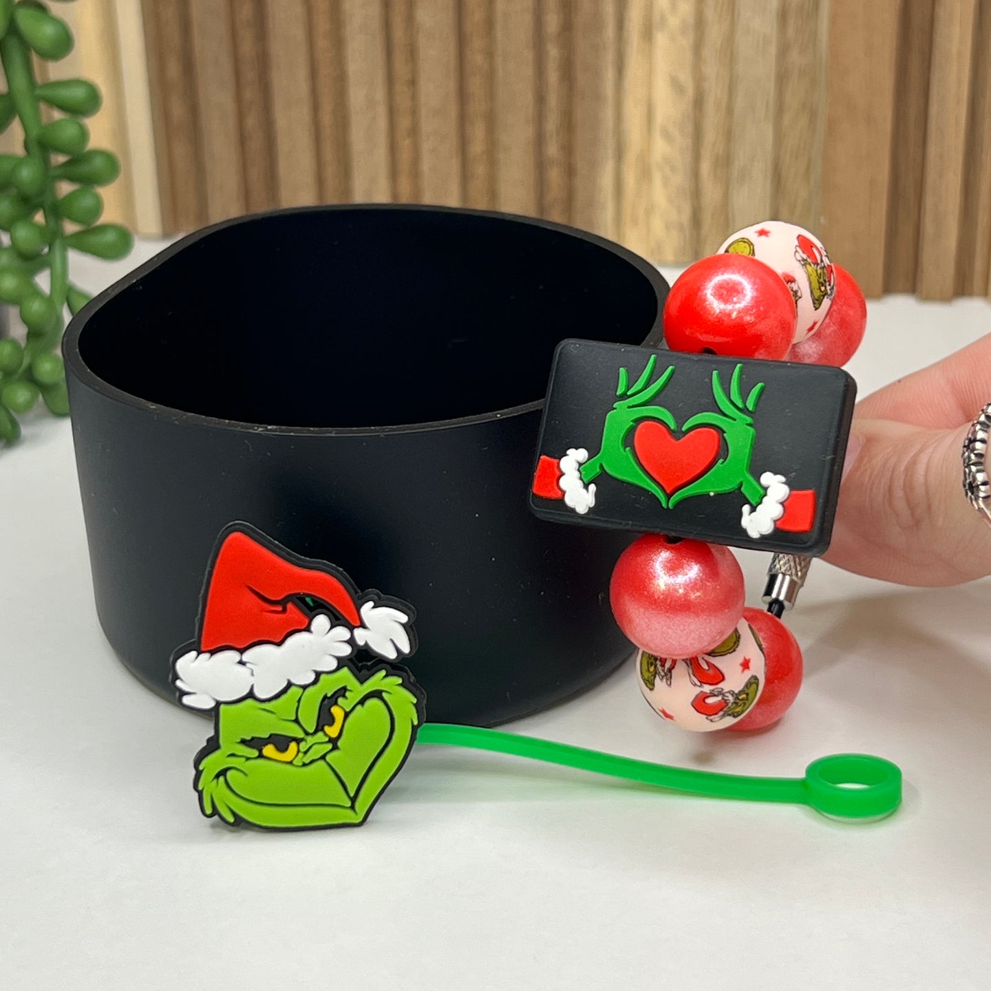 Christmas Green Guy Tumbler Boot, Charm & Topper Set